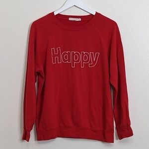 South Parade Medium Red Crew neck Sweater Happy Print